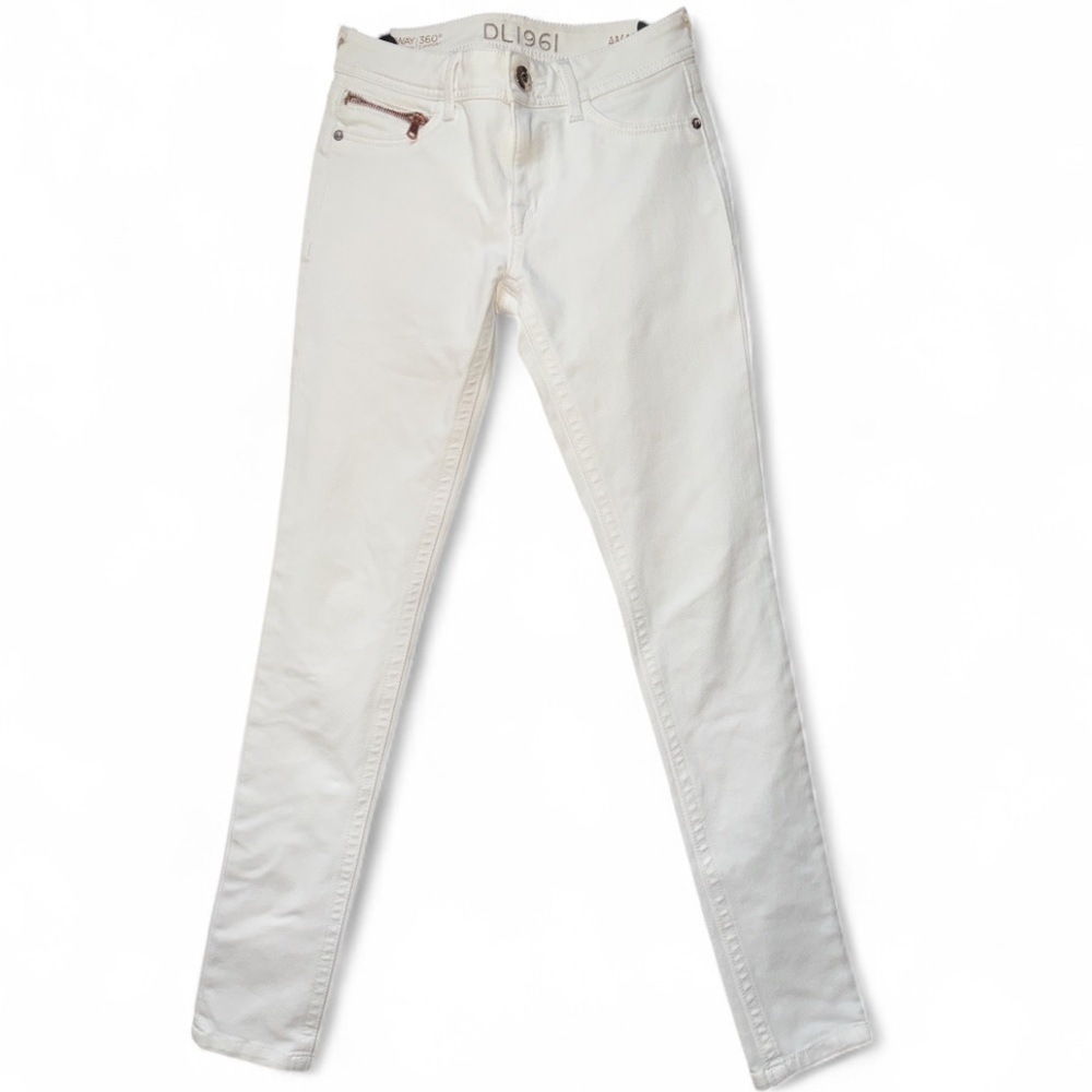 DL1961 Amanda Skinny Jeans “Astor” White 4 way Stretch 3 way comfort